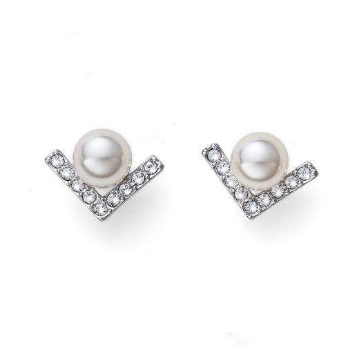 Náušnice s krystaly Swarovski Oliver Weber Point Pearl CRY