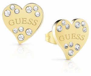 Náušnice Guess Hearts Gold UBE78052