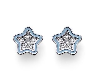 Dětské náušnice L.O.L Surprise Star aquamarine se Swarovski krystaly L2002BLU