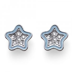 Dětské náušnice L.O.L Surprise Star aquamarine se Swarovski krystaly L2002BLU