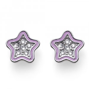 Dětské náušnice L.O.L Surprise Star rose se Swarovski krystaly L2002PIN