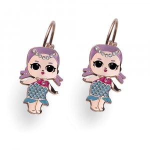 Dětské náušnice L.O.L Surprise Merbaby RG se Swarovski krystaly L2010MER