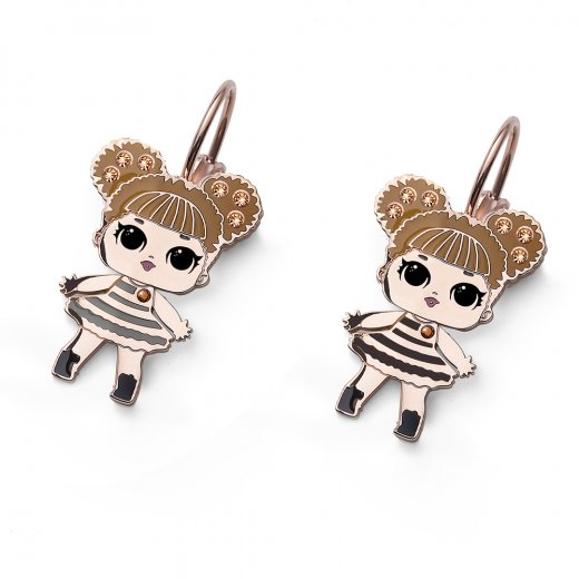 Dětské náušnice L.O.L Surprise Queenbee RG se Swarovski krystaly L2010QUE