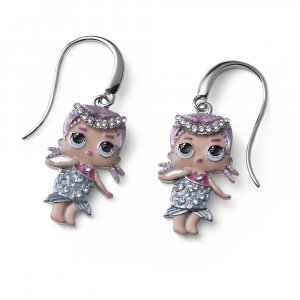 Dětské náušnice L.O.L Surprise Merbaby deluxe RH  se Swarovski krystaly L2013MER