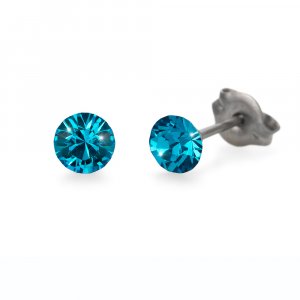 Náušnice se Swarovski krystaly Oliver Weber Sensitive PE Chaton mini blue zircon