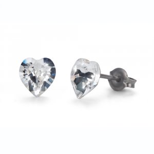 Náušnice se Swarovski krystaly Oliver Weber Sensitive PE Heart mini CRY