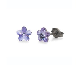 Náušnice se Swarovski krystaly Oliver Weber Sensitive PE Viola mini violet