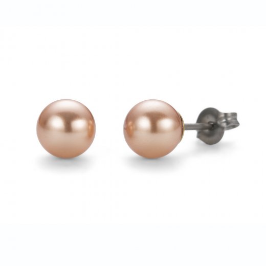 Náušnice Oliver Weber Sensitive PE Pearl round midi RG