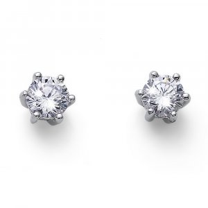 Stříbrné náušnice s krystaly Swarovski Oliver Weber Brilliance M CZ WHI