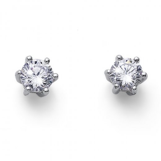 Stříbrné náušnice s krystaly Swarovski Oliver Weber Brilliance M CZ WHI