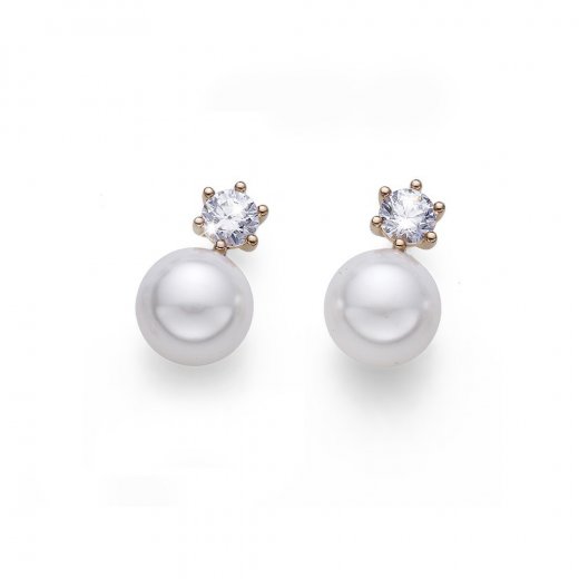 Náušnice s krystaly Swarovski Oliver Weber Focus GP CZ white pearl