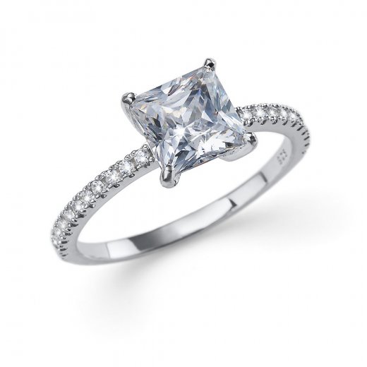 Stříbrný prsten Oliver Weber se Swarovski krystaly Imperial Square 925AG CZ RH