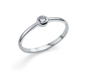 Stříbrný prsten Oliver Weber se Swarovski krystaly Solitaire XS CZ WHI