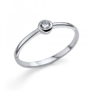 Stříbrný prsten Oliver Weber se Swarovski krystaly Solitaire XS CZ WHI