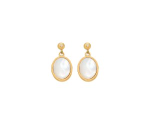 Pozlacené náušnice Hot Diamonds X Gemstones Oval DE775