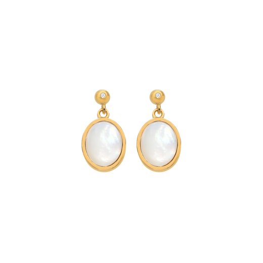 Pozlacené náušnice Hot Diamonds X Gemstones Oval DE775