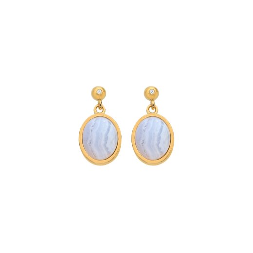 Stříbrné náušnice Hot Diamonds X Gemstones Oval DE776