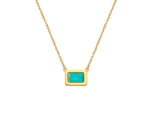 Stříbrný náhrdelník Hot Diamonds X Gemstones Rectangle DN179