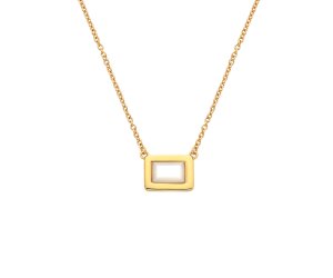 Stříbrný náhrdelník Hot Diamonds X Gemstones Rectangle DN180