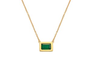 Stříbrný náhrdelník Hot Diamonds X Gemstones Rectangle DN181